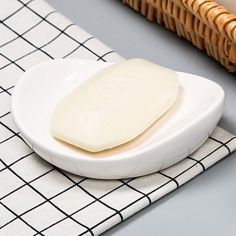 FORLONG Ceramic Soap Dish Holder, for Bathroom,Tub and Kitchen Sinkï¼ˆWhiteï¼‰ - Image 3